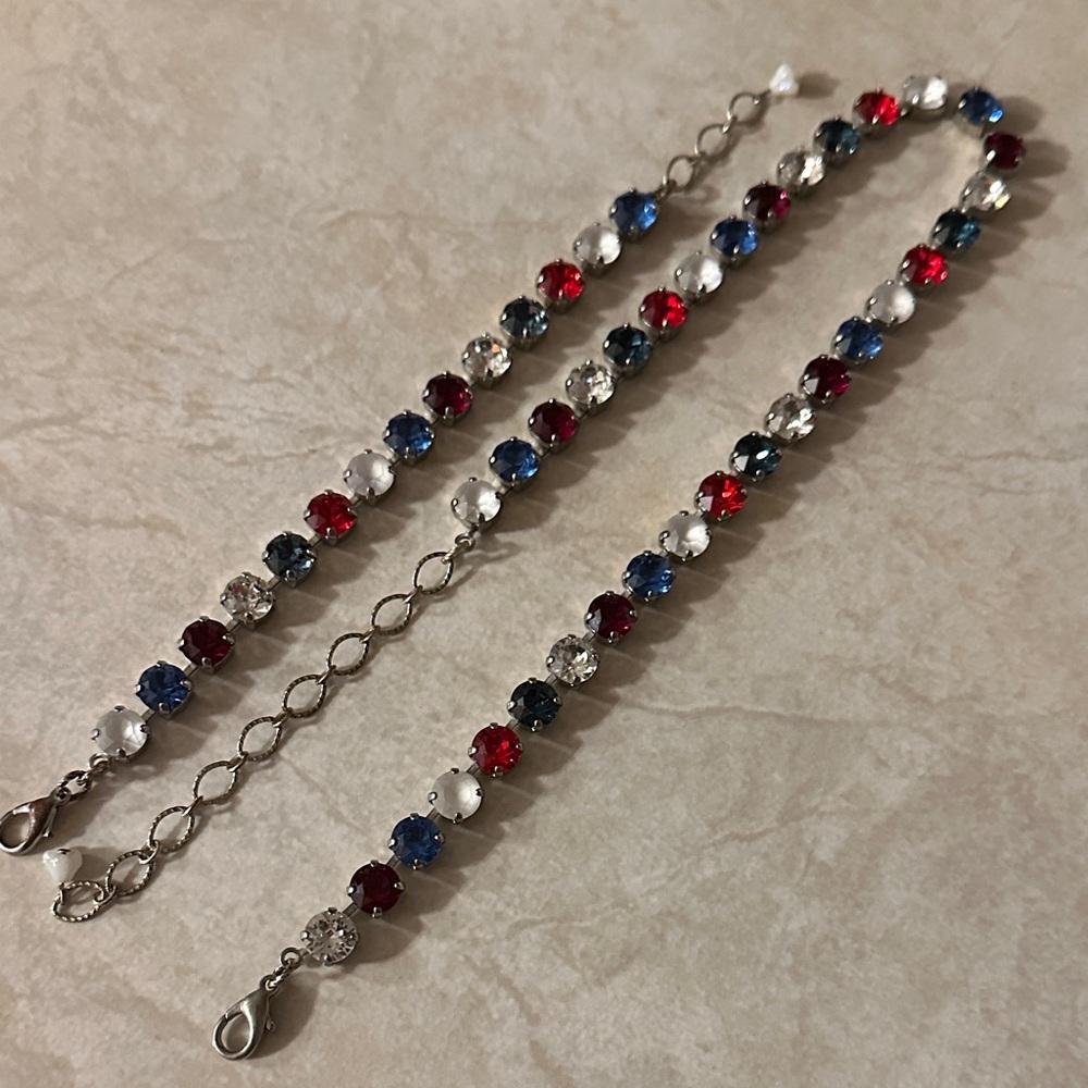 Patriotic Crystal necklace and bracelet set